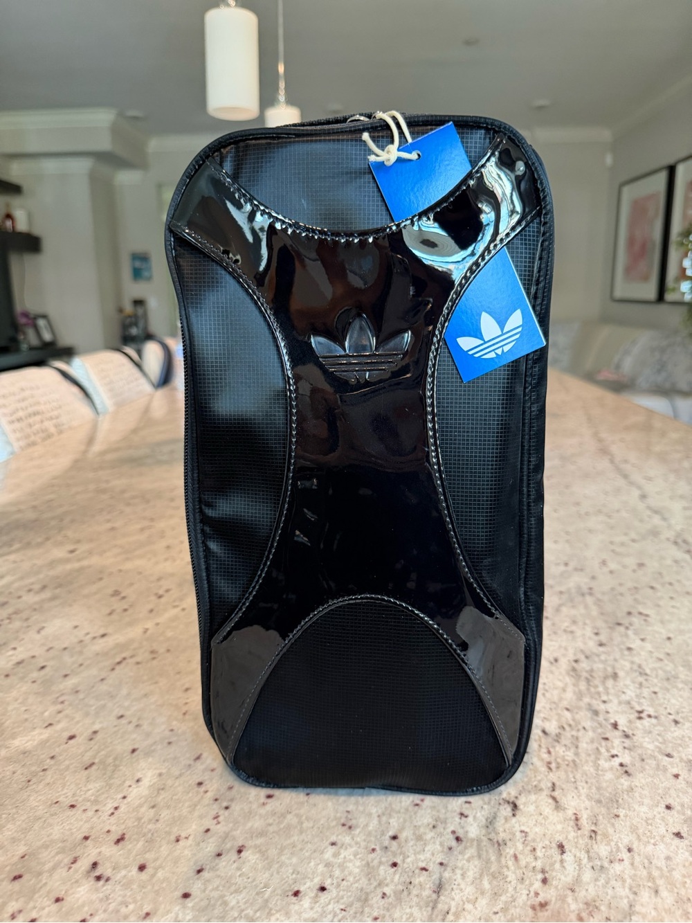 adidas Black Patent Cross Body Pouch